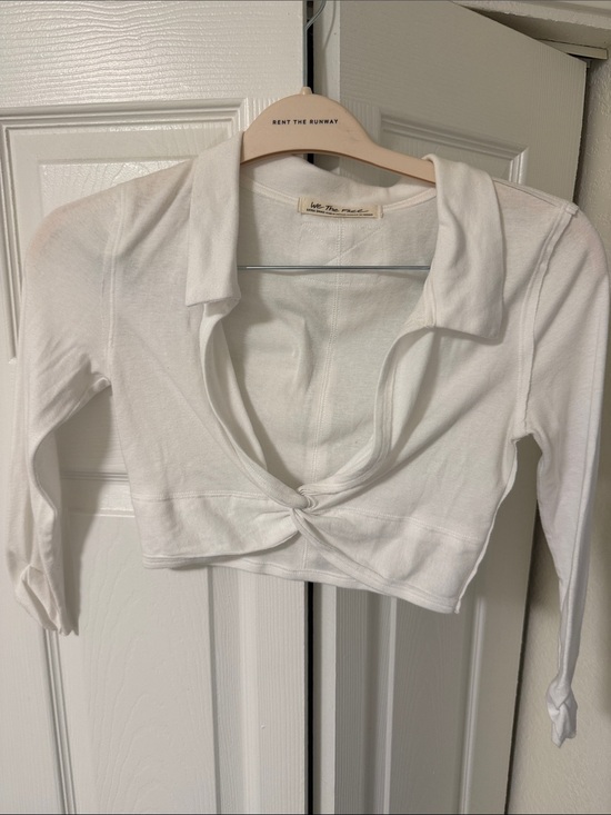 We The Free Tops - We The Free White Twist-Front Cropped Polo